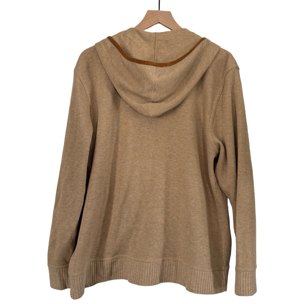 Liz & Co. Zip-Up Hooded Knit Jacket | 100% Cotton | Size L - Picture 3 of 6